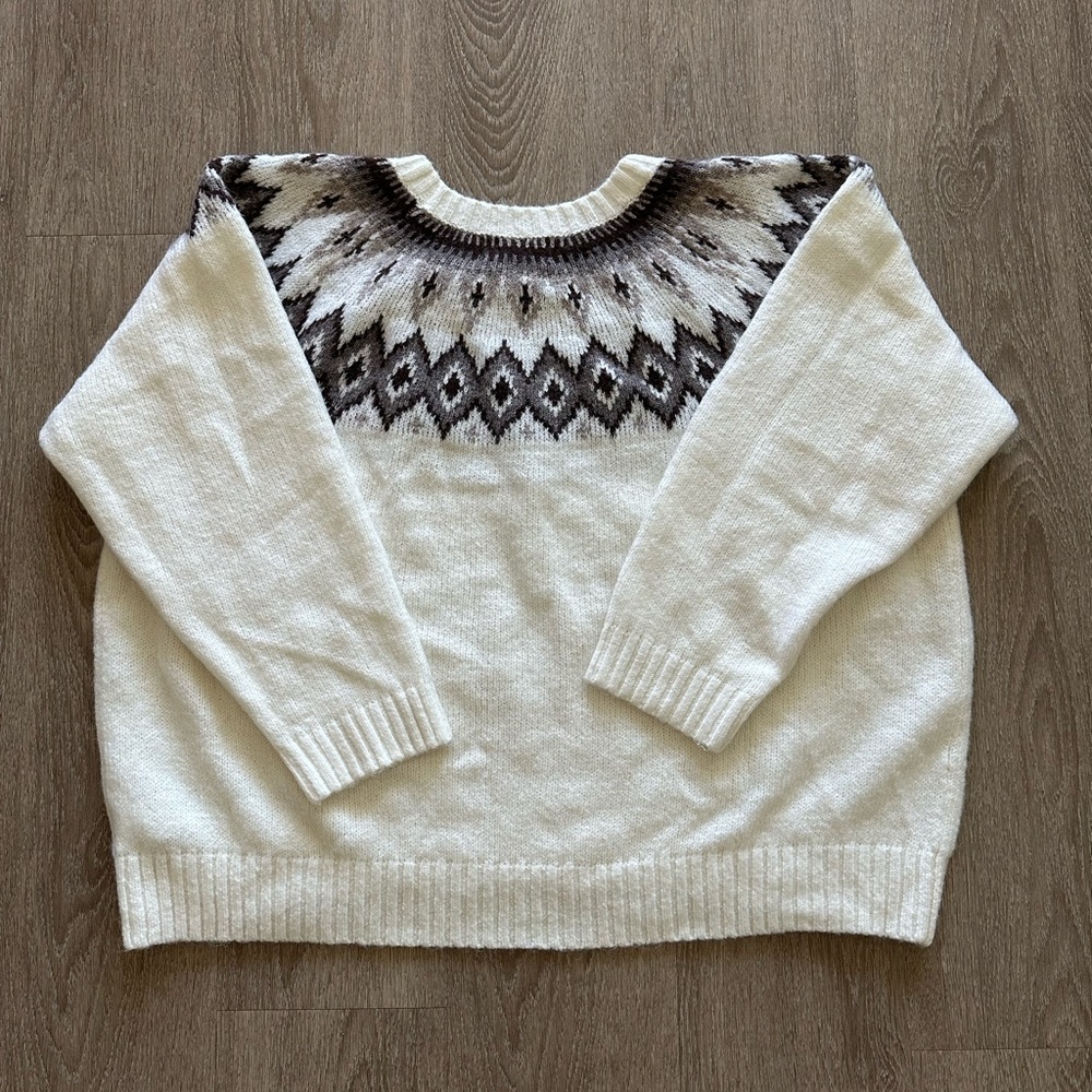 Old Navy Fair Isle Cozy Shaker-Stitch Pullover Sweater Size XL NWT - Picture 4 of 9